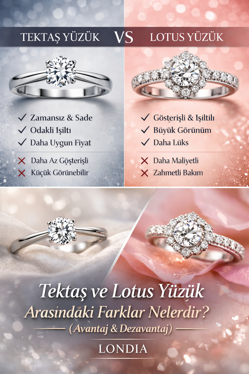 Tektaş ve Lotus Yüzük Arasındaki Farklar Nelerdir? (Avantaj & Dezavantaj)