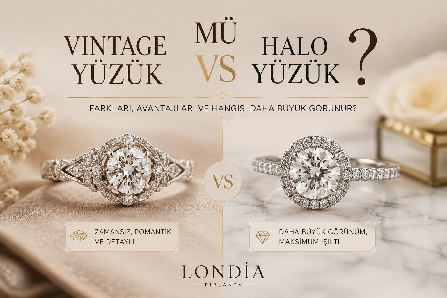 Vintage Yüzük mü Halo Yüzük mü? Farkları ve Seçim Rehberi