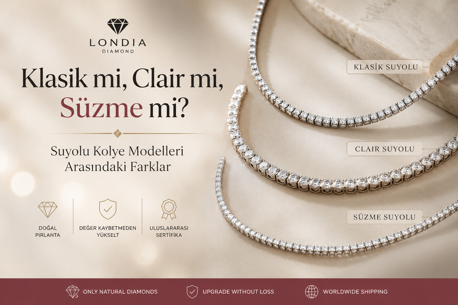 Klasik mi Clair mi? Suyolu Kolye Modelleri Arasındaki Farklar