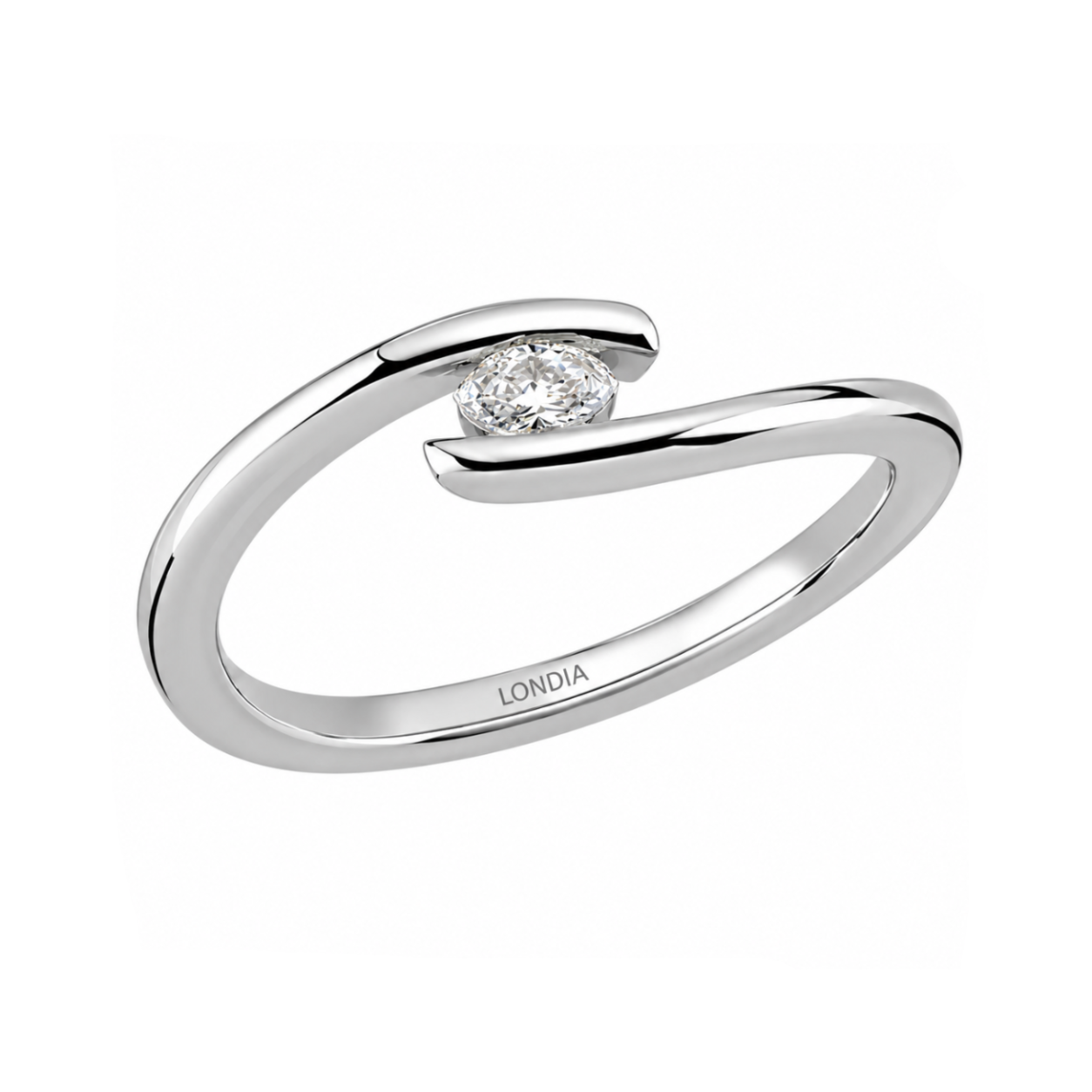 0.10 Karat Doğal Pırlanta Oval Kesim Tasarım Yüzük