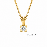 0.10 Karat Doğal Pırlanta Valentine Model Tektaş Kolye