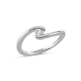 0.15 Ct. Doğal Pırlanta Damla Kesim Tasarım Yüzük, 14 Ayar Altın