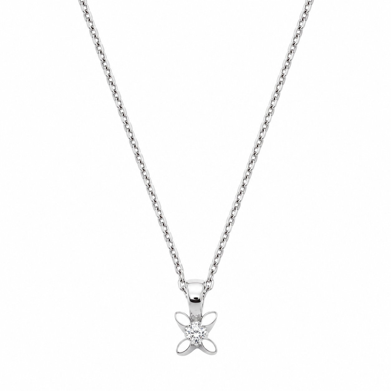0.15 Ct Doğal Pırlanta Londia Kelebek Tasarım Tektaş Set 14K Altın
