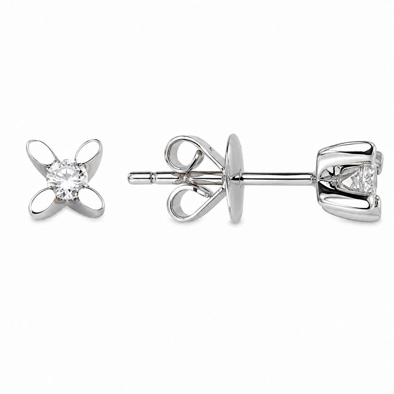 0.15 Ct Doğal Pırlanta Londia Kelebek Tasarım Tektaş Set 14K Altın