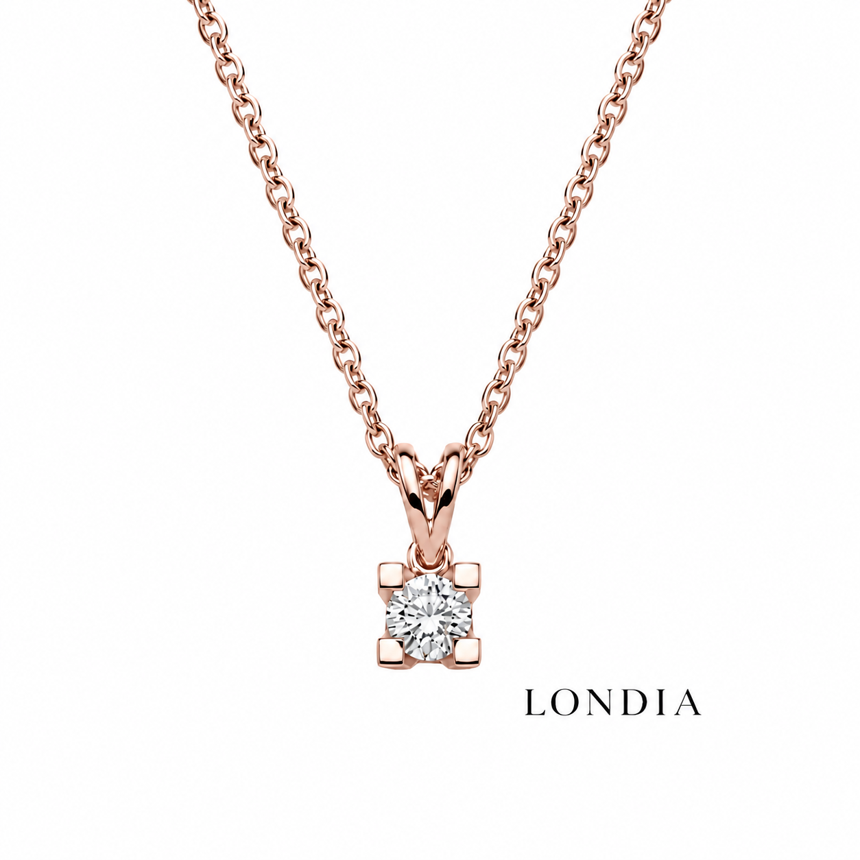 0.15 Karat Doğal Pırlanta Valentine Model Tektaş Kolye