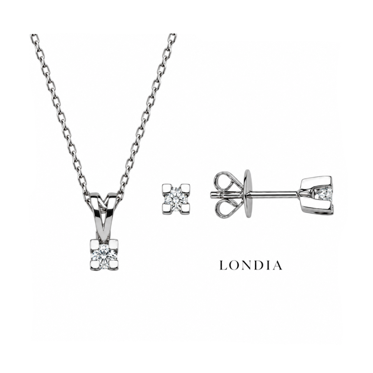 0.15 Kt. Doğal Pırlanta F Rengi Valentine Model Tektaş Set