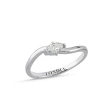 0.20 Ct. Doğal Pırlanta Markiz Kesim Tasarım Yüzük, 14 Ayar Altın