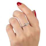 0.20 Ct. Doğal Pırlanta Yan Taşlı Tasarım Yüzük, 14 Ayar Altın
