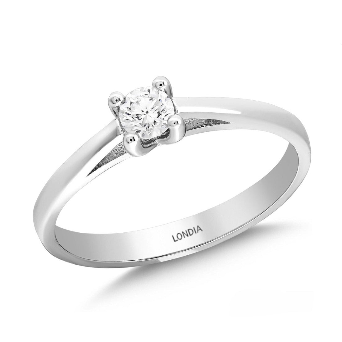 0.20 Ct. Doğal Pırlanta Tektaş ‘Klasik’ Yüzük, 14 Ayar Altın