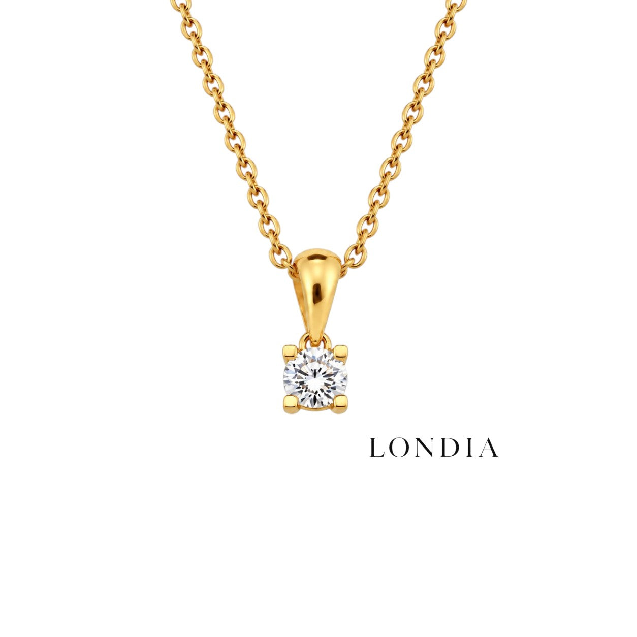 0.20 Karat Doğal Pırlanta Valentine Model Tektaş Kolye