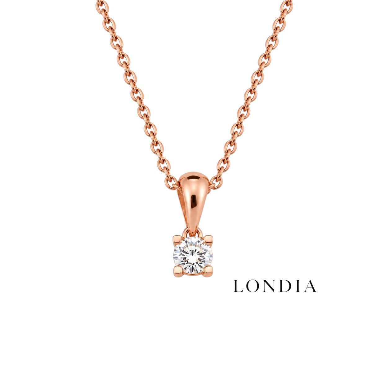 0.20 Karat Doğal Pırlanta Valentine Model Tektaş Kolye