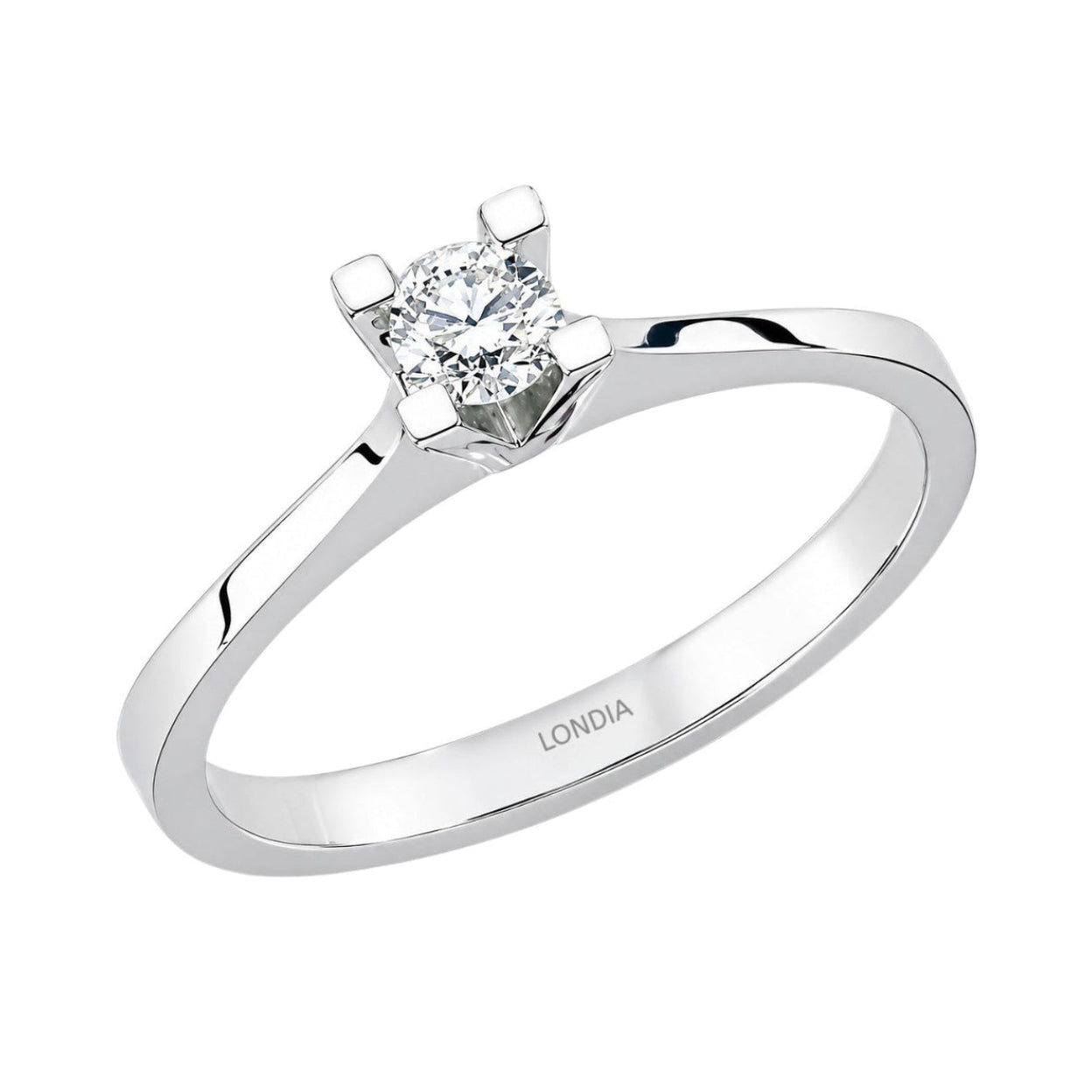 0.20 Karat F Rengi Doğal Pırlanta Valentine Model Tektaş Yüzük