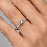 0.20 Karat F Rengi Doğal Pırlanta Valentine Model Tektaş Yüzük