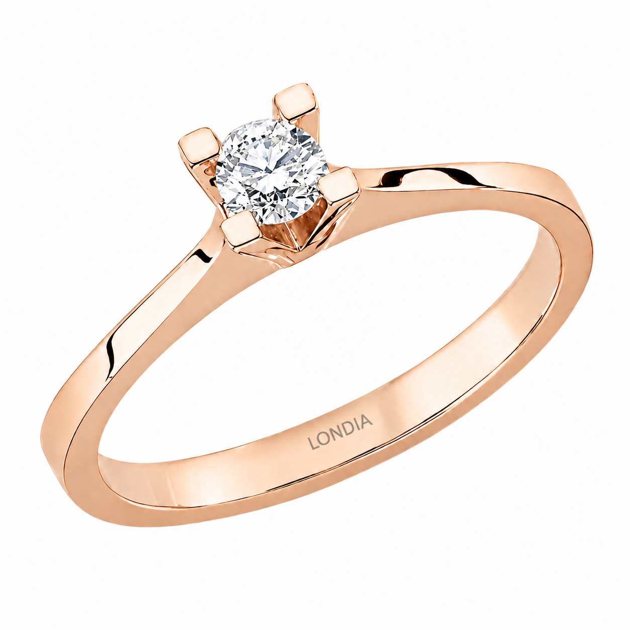 0.20 Karat F Rengi Doğal Pırlanta Valentine Model Tektaş Yüzük