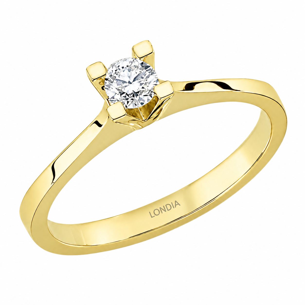 0.20 Karat F Rengi Doğal Pırlanta Valentine Model Tektaş Yüzük