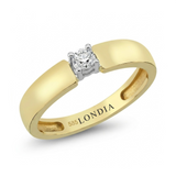 0.25 Ct. Doğal Pırlanta Tektaş Cesur (Bold) Tasarım Yüzük, 14 Ayar Altın