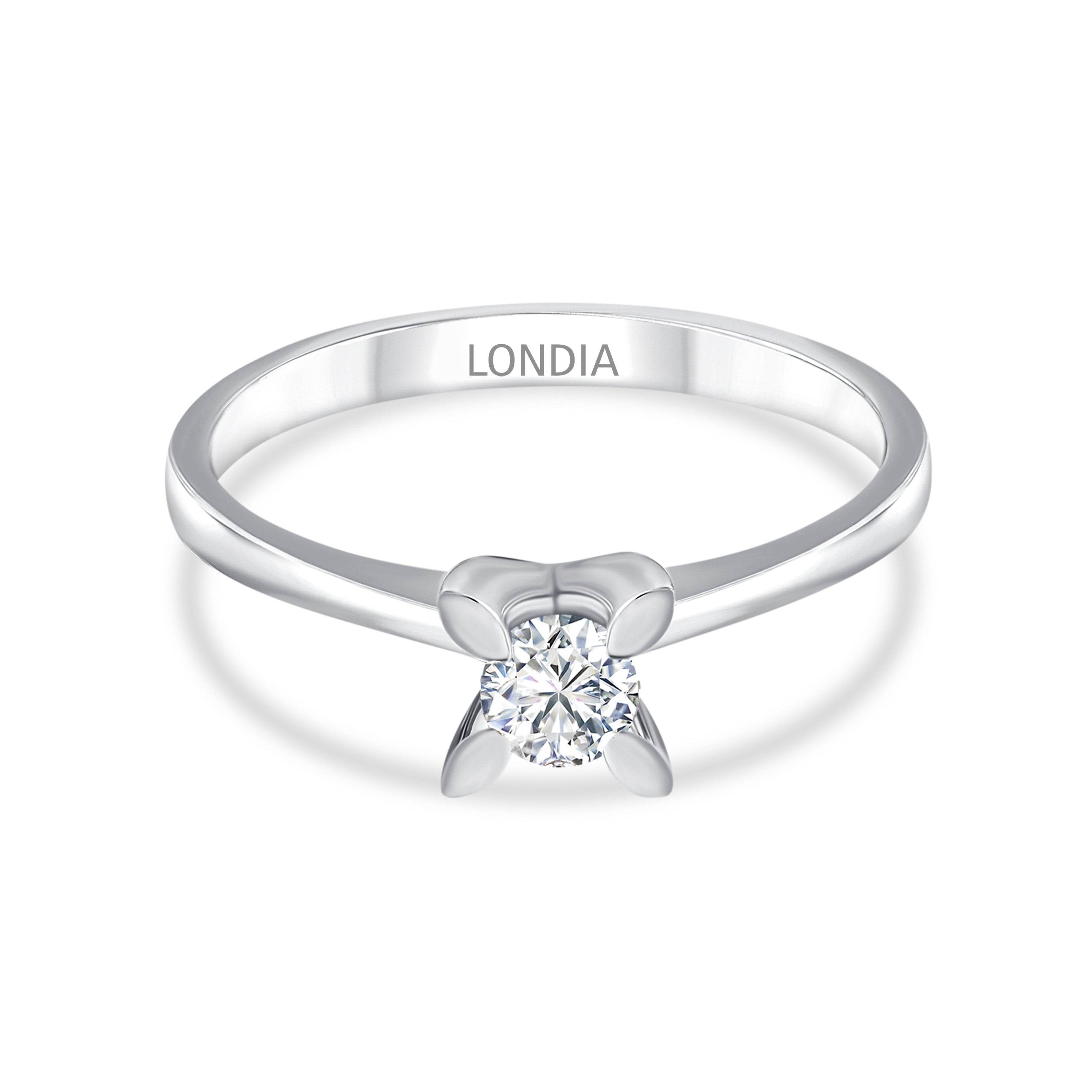 0.25 Ct. Doğal Pırlanta Tektaş ‘Butterfly’ Yüzük, 14 Ayar Altın