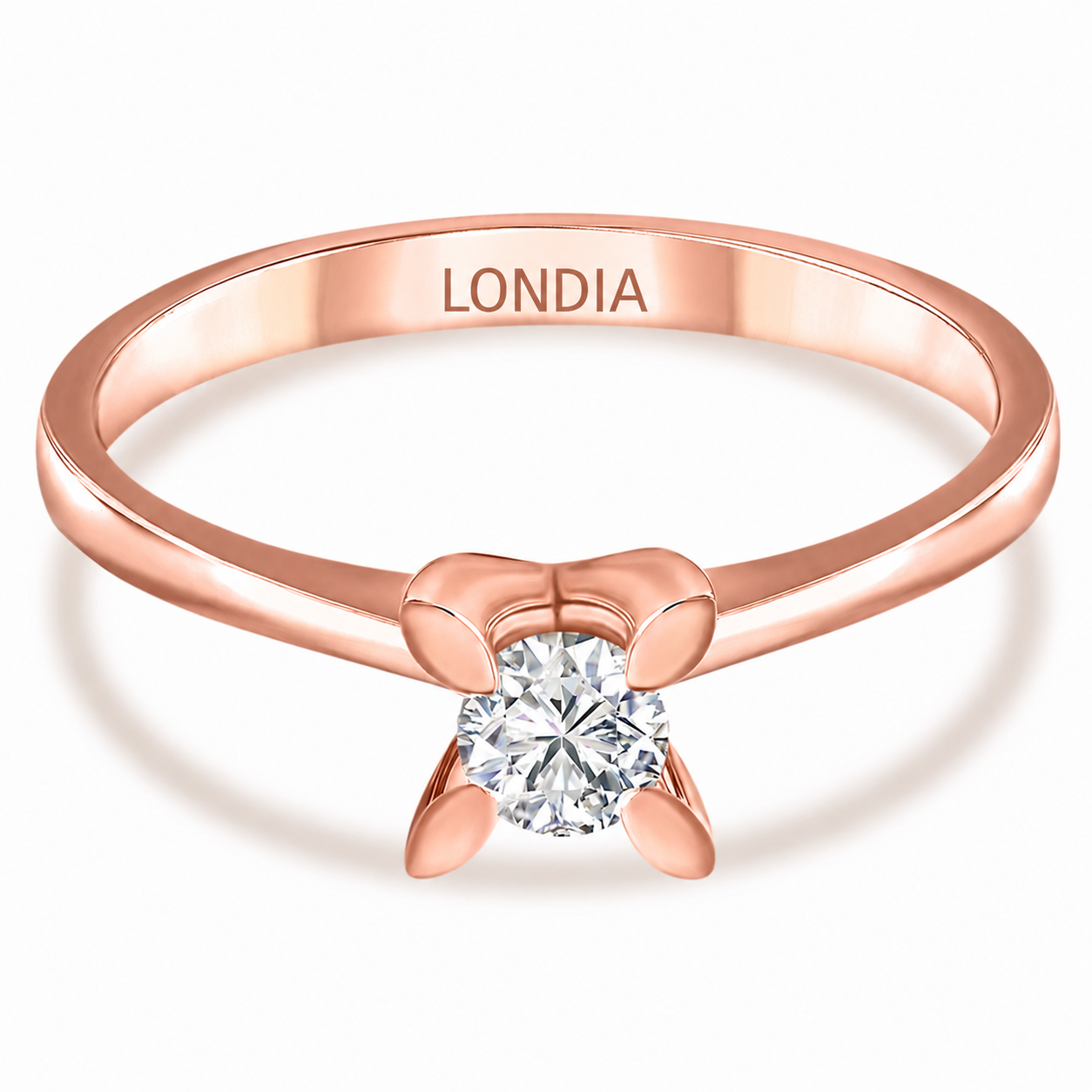 0.25 Ct. Doğal Pırlanta Tektaş ‘Butterfly’ Yüzük, 14 Ayar Altın