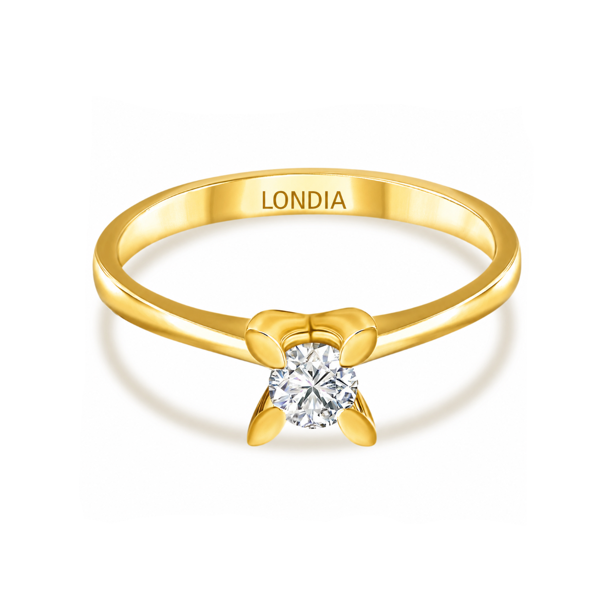 0.25 Ct. Doğal Pırlanta Tektaş ‘Butterfly’ Yüzük, 14 Ayar Altın