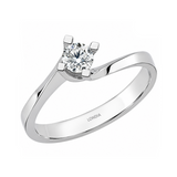 0.25 Karat Doğal Pırlanta F Rengi Valentine Model Tektaş Yüzük