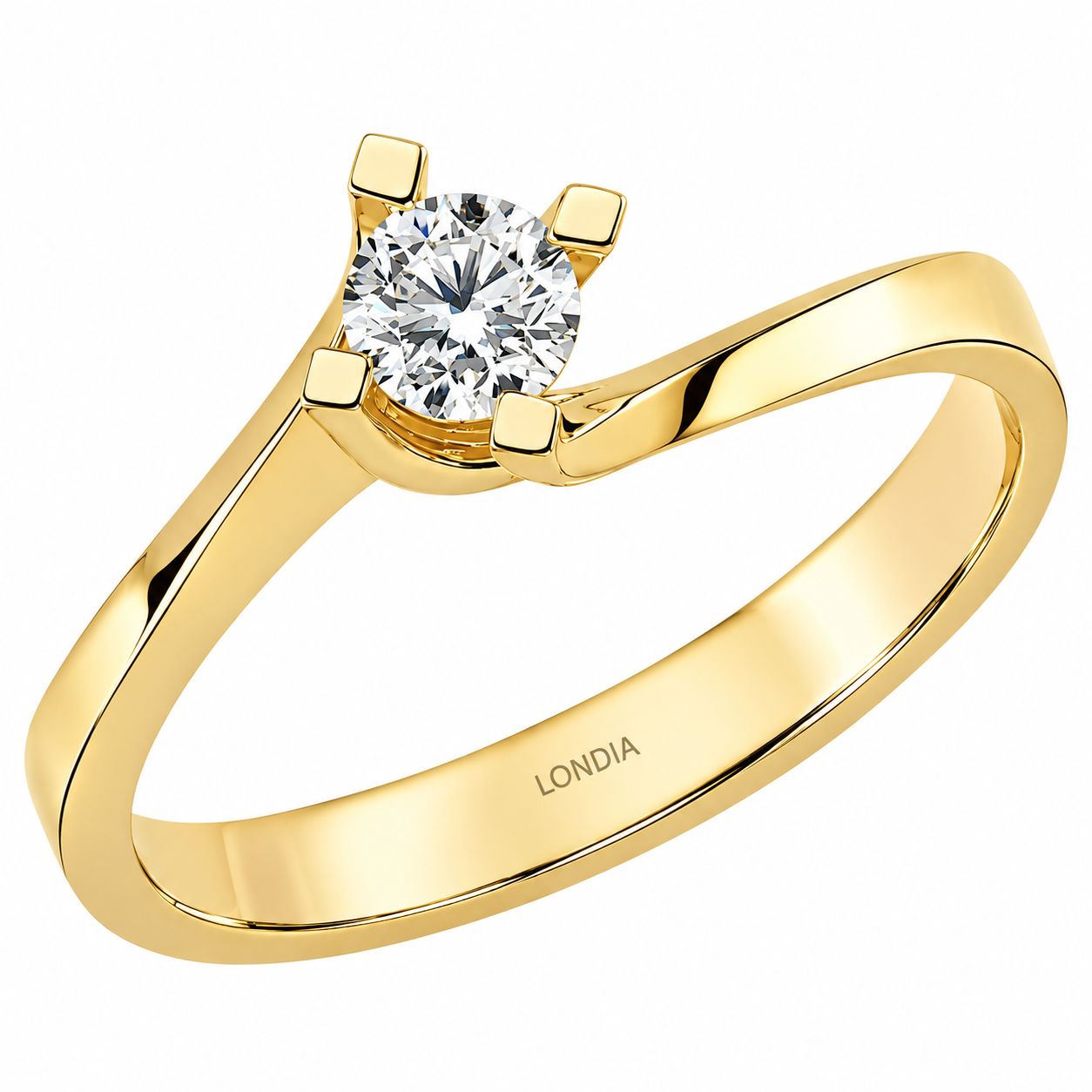 0.25 Karat Doğal Pırlanta F Rengi Valentine Model Tektaş Yüzük