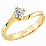 0.25 Karat Doğal Pırlanta F Rengi Valentine Model Tektaş Yüzük