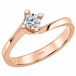0.25 Karat Doğal Pırlanta F Rengi Valentine Model Tektaş Yüzük