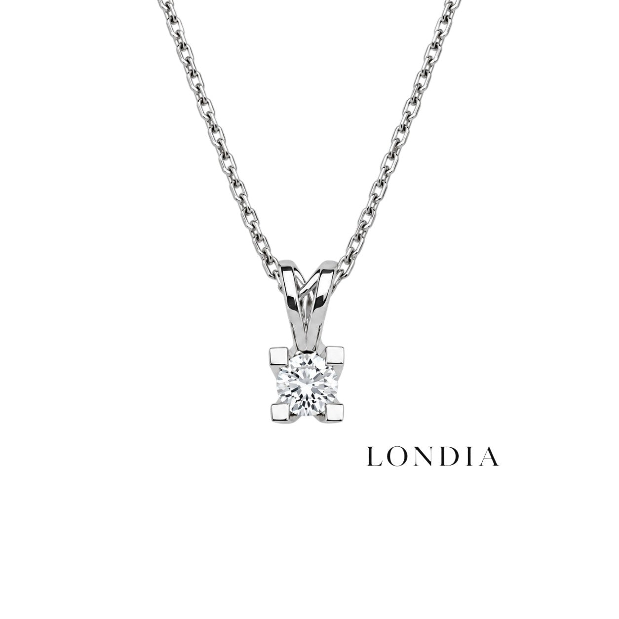 0.25 Karat Doğal Pırlanta Valentine Model Tektaş Kolye