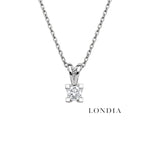 0.25 Karat Doğal Pırlanta Valentine Model Tektaş Kolye