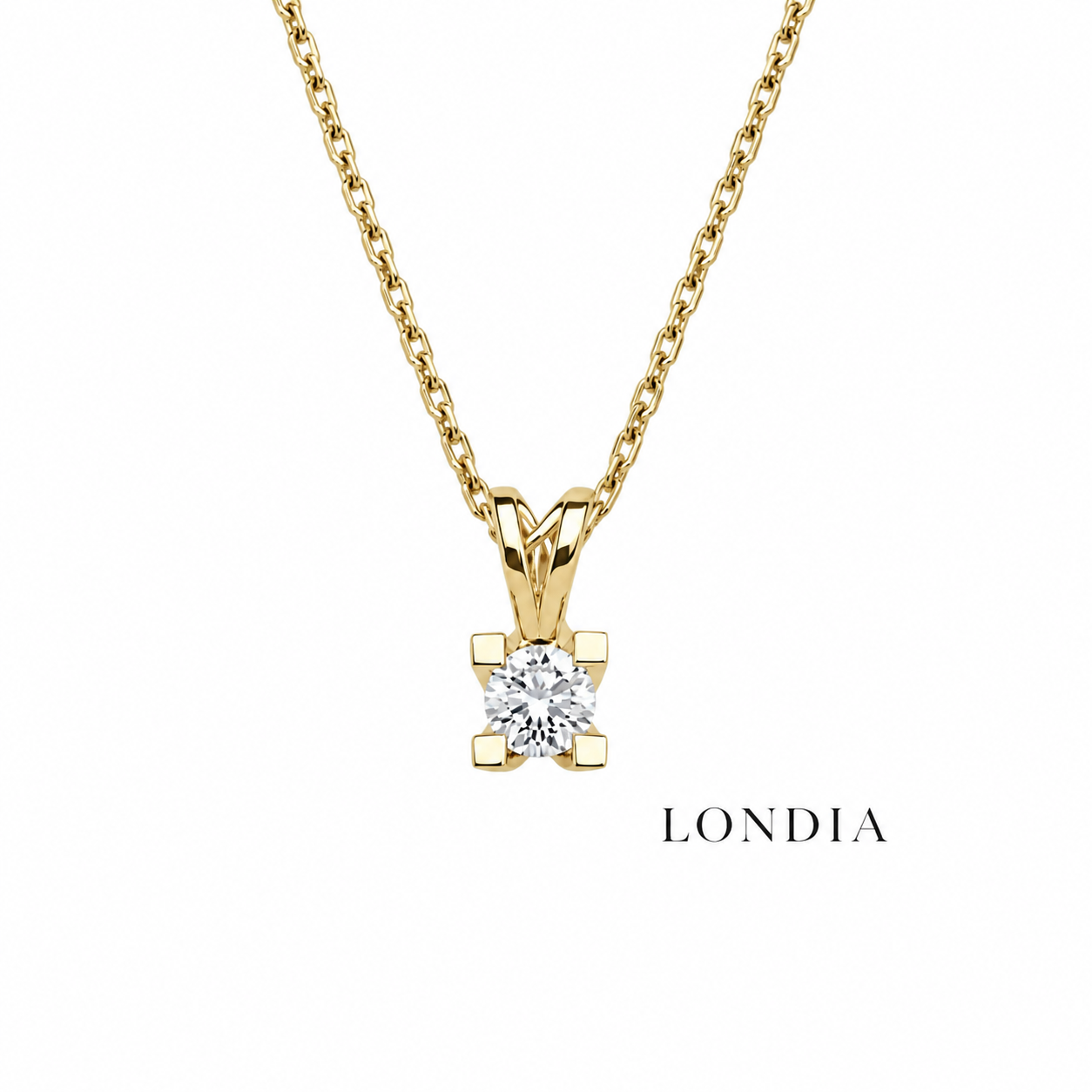 0.25 Karat Doğal Pırlanta Valentine Model Tektaş Kolye
