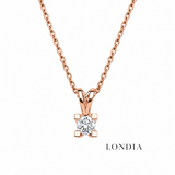 0.25 Karat Doğal Pırlanta Valentine Model Tektaş Kolye