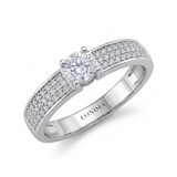 0.30 Ct. Doğal Pırlanta Cesur (Bold) Tasarım Yüzük, 14 Ayar Altın