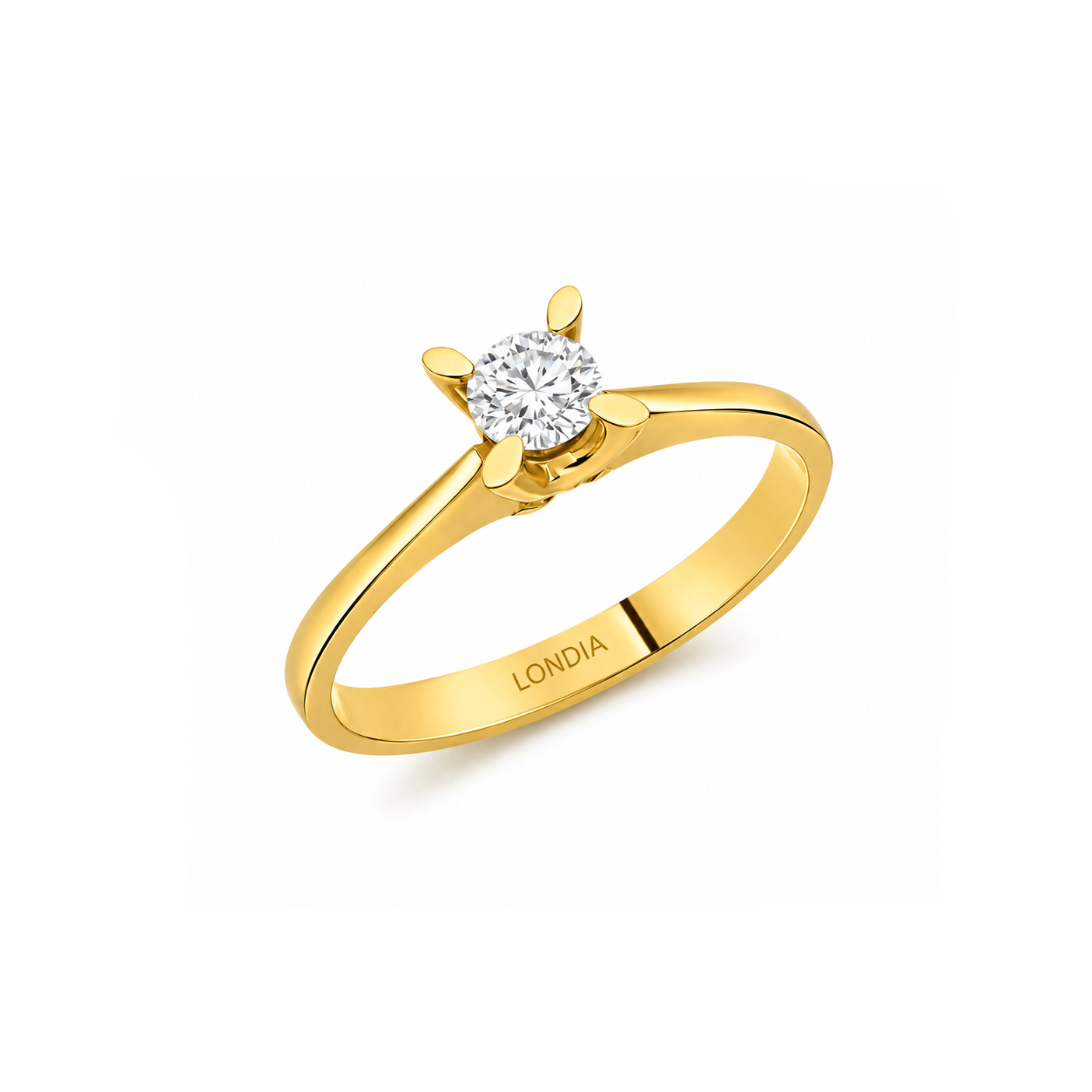 0.30 Ct. Kelebek Tasarım Tektaş Yüzük, 14 Ayar Altın