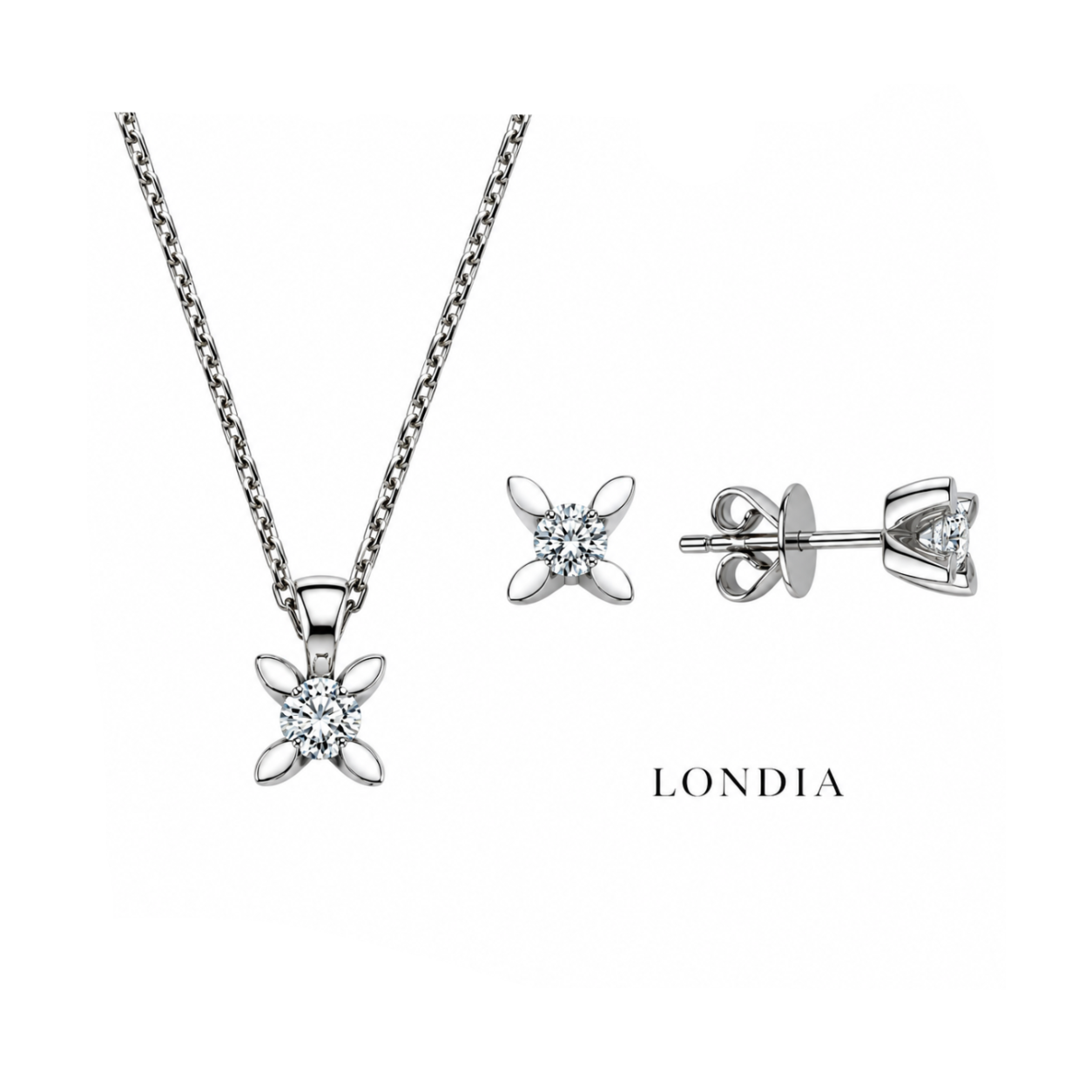0.30 Karat Doğal Pırlanta F Rengi Kelebek Model Tektaş Set