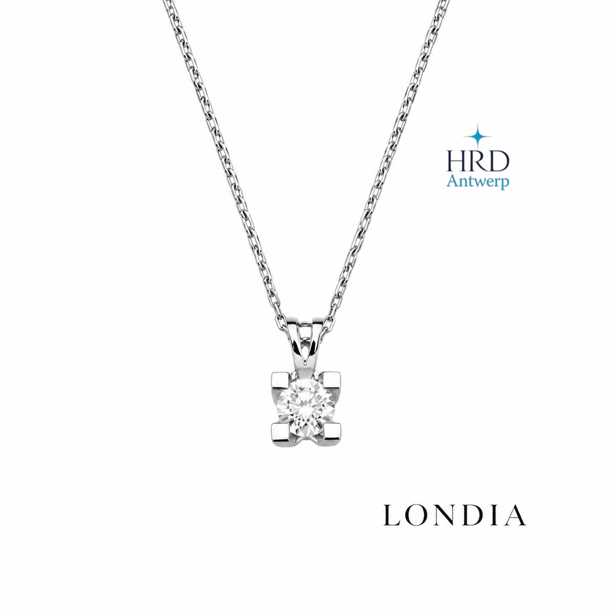 0.30 Karat F Rengi HRD Sertifikalı Valentine Model Tektaş Kolye