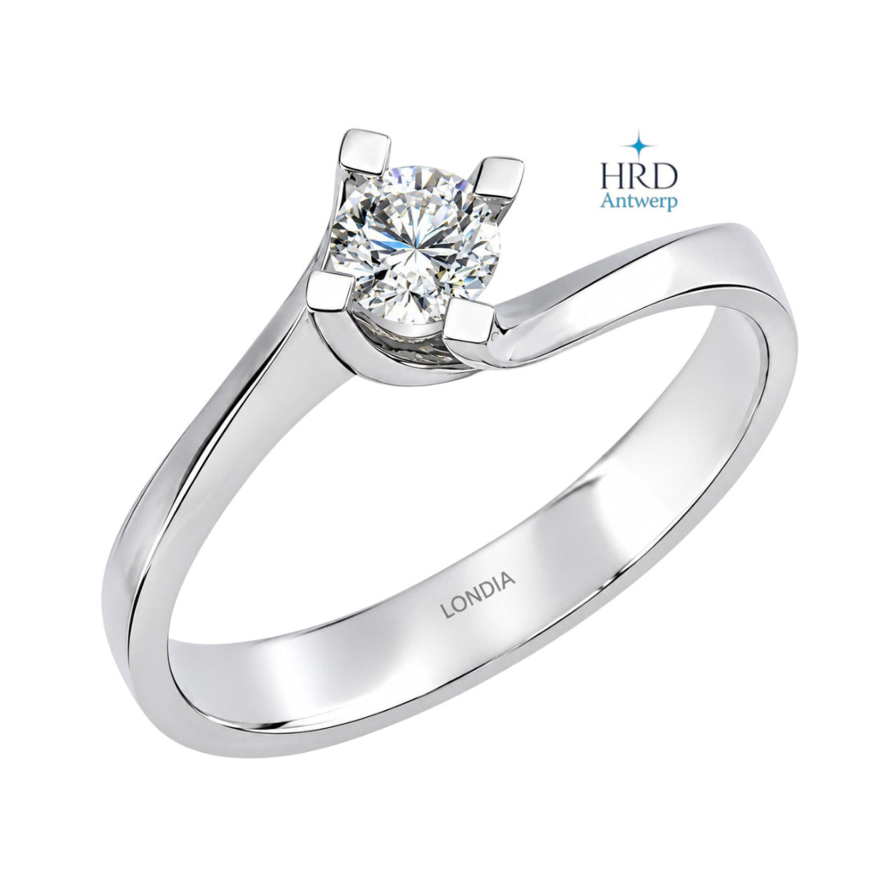 0.30 Karat F Rengi HRD Sertifikalı Valentine Model Tektaş Yüzük