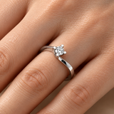 0.30 Karat F Rengi HRD Sertifikalı Valentine Model Tektaş Yüzük