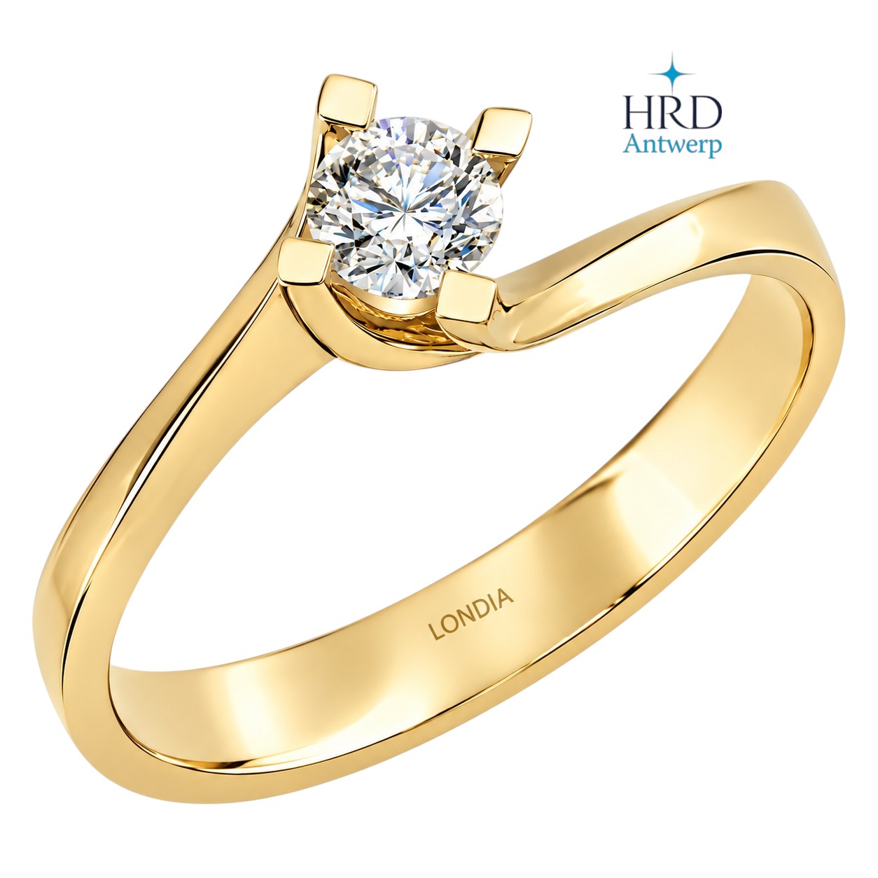 0.30 Karat F Rengi HRD Sertifikalı Valentine Model Tektaş Yüzük