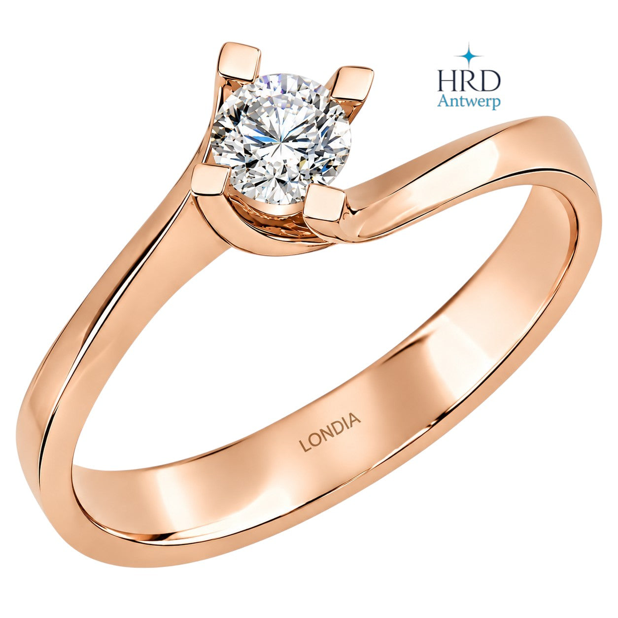 0.30 Karat F Rengi HRD Sertifikalı Valentine Model Tektaş Yüzük