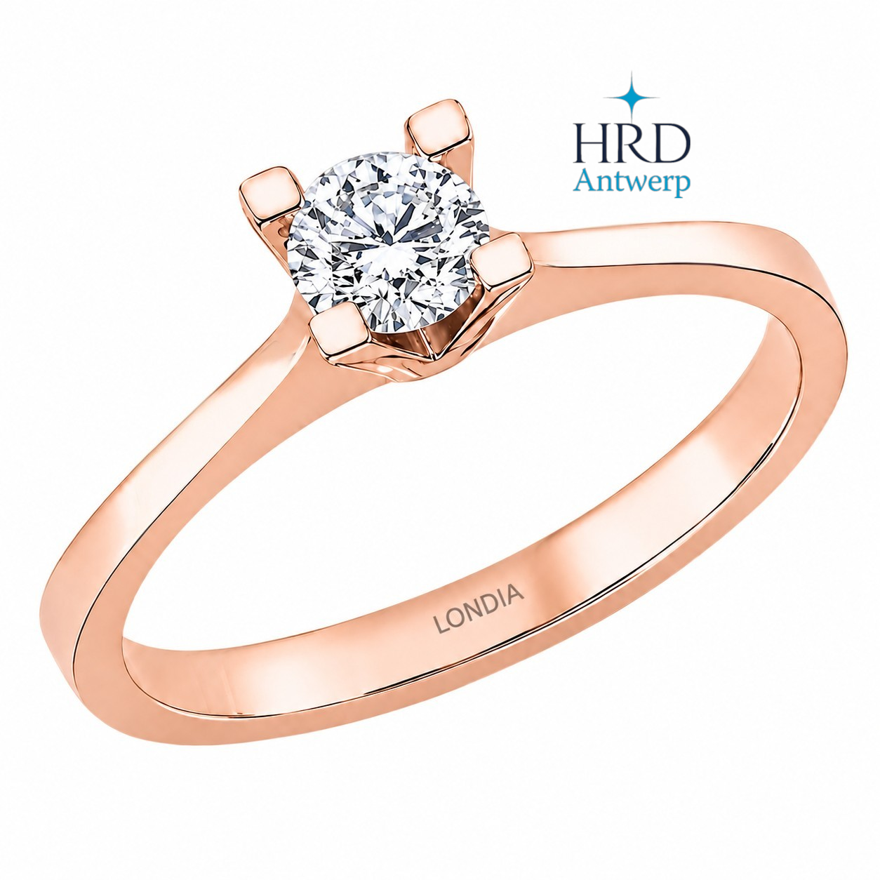 0.30 Karat F Rengi HRD Uluslararası Sertifikalı Valentine Model Tektaş 