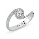 0.35 Ct. Doğal Pırlanta Halo Tasarım Yüzük, 14 Ayar Altın