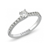0.35 Ct. Doğal Pırlanta Yan Taşlı Tasarım Yüzük, 14 Ayar Altın
