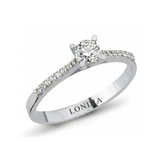 0.35 Ct. Doğal Pırlanta Yan Taşlı Tasarım Yüzük, 14 Ayar Altın