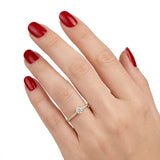 0.35 Ct. Doğal Pırlanta Yan Taşlı Tasarım Yüzük, 14 Ayar Altın
