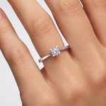 0.35 Karat F Rengi HRD Uluslararası Sertifikalı Valentine Model Tektaş