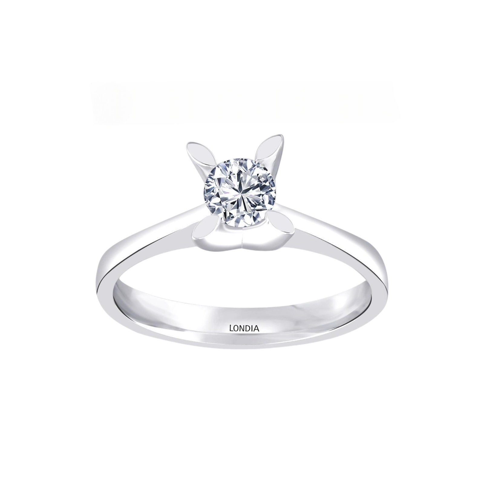 0.40 Ct. Kelebek Tasarım Tektaş Yüzük, 14 Ayar Altın