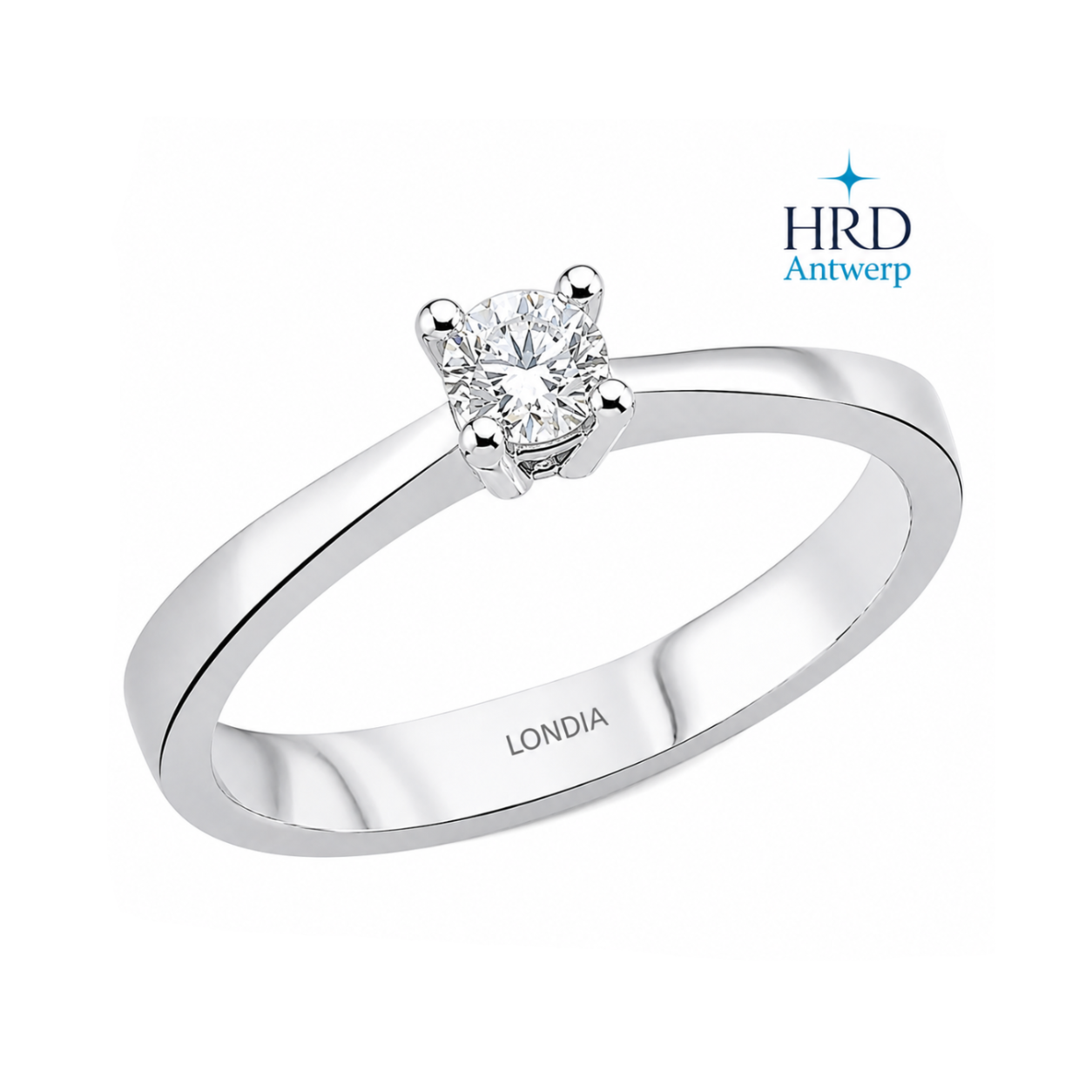 0.40 Karat F Rengi HRD Uluslararası Sertifikalı Klasik Tektaş Yüzük