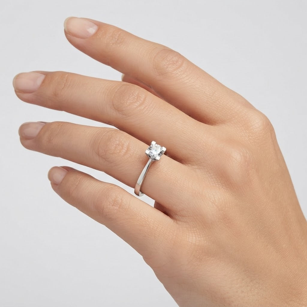 0.40 Karat F Rengi HRD Uluslararası Sertifikalı Valentine Model Tektaş