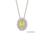 0.40 Karat Fancy Yellow Doğal Pırlanta Oval Tasarımlı Kolye