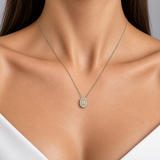 0.40 Karat Fancy Yellow Doğal Pırlanta Oval Tasarımlı Kolye